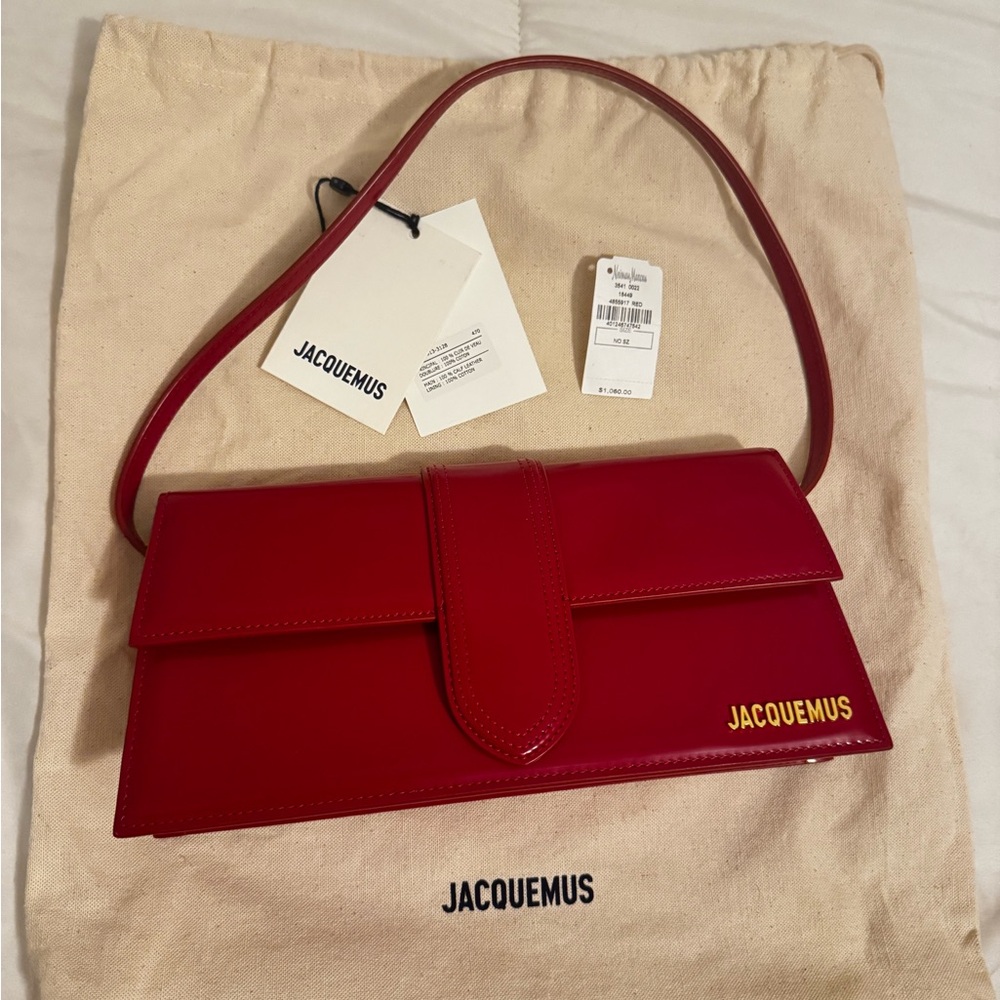 Jacquemus The Long Bambino Red Flap Bag